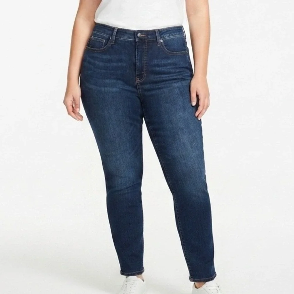 Talbots Slim Ankle Jeans Womens 10 Dark Wash Curvy Slimming Denim Pants NWT